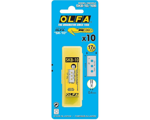 Лезвие для ножа Olfa OL-SKB-10/10B специальное, для SK-10, 17,8 мм / 10 шт