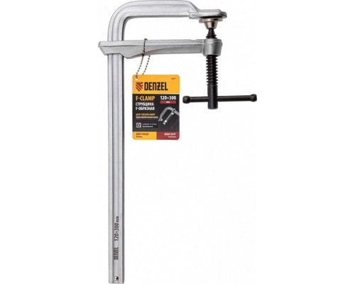 Струбцина F-образная DENZEL 120x300мм, кованая 20477