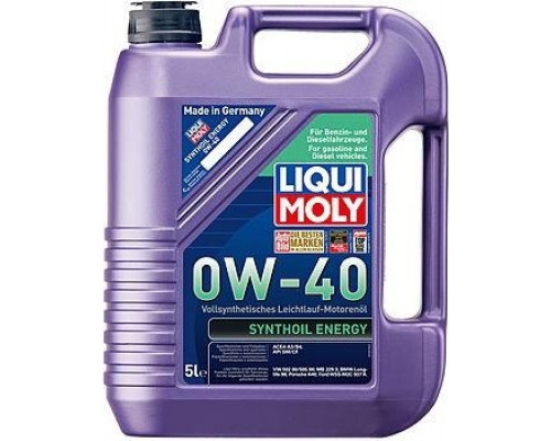 Масло моторное LIQUI MOLY SAE 0W40 Synthoil Energy 5 л 1923/9515 9515