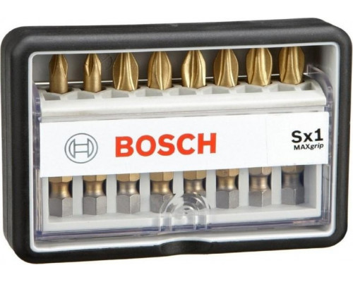 Набор бит BOSCH ROBUST LINE 8 предметов PH1+PZ3 49 мм Max Grip 2607002572