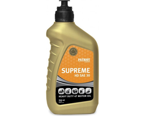 Масло для 4-тактных бензиновых двигателей PATRIOT SAE 30 SUPREME HD 0,946 л 850030598