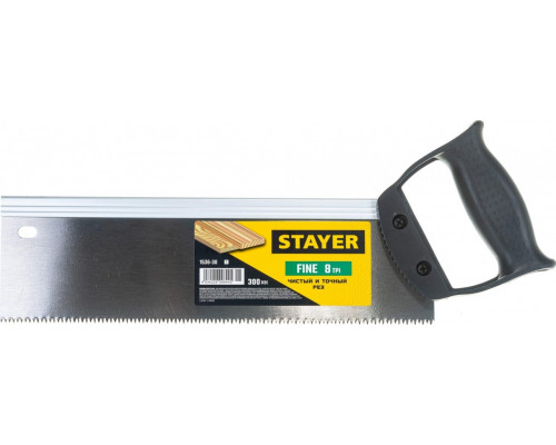 Ножовка по дереву STAYER Fine для стусла c обушком (пила) 300 мм, 8 tpi, прямой 1536-30_z01