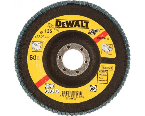 Круг лепестковый торцевой 125 х 22 мм G 60 DeWALT EXTREME DT3266-QZ тип 29 DT3266-QZ