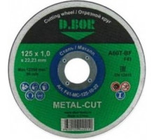 Отрезной круг по металлу D.BOR 125x1,0x22,2 мм A60T-BF, F41 METAL-CUT D-F41-MC-125-10-22