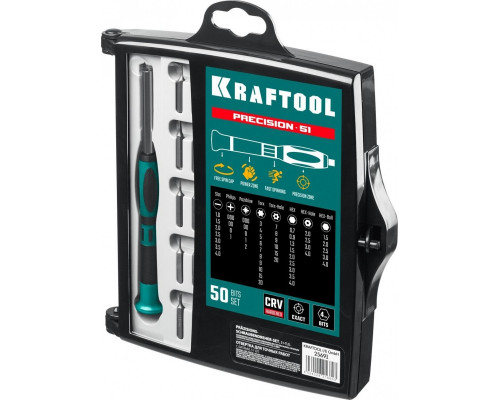 Отвертка с битами KRAFTOOL Precision-51 для точных работ 51 предм. 25691