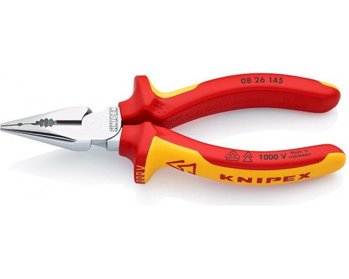 Плоскогубцы диэлектрические KNIPEX 0826145 1000 V, 145 мм, удлиненные KN-0826145