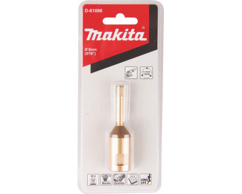 Алмазная коронка для сухого сверления MAKITA D-61086 м14x2, 8мм