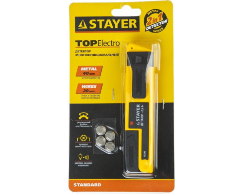 Детектор STAYER TOPElectro "standard" многофункциональный 2в1 45296