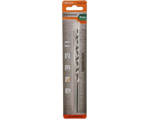 Сверло по металлу Sturm 1055-070-156L 2,0х85 мм, удлинен., 118°
