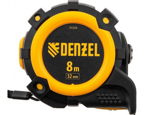 Рулетка Denzel 8 м х 32 мм с магнитным зацепом, двухсторонняя разметка 31524