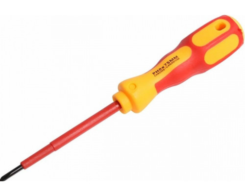 Отвертка крестовая REXANT PH0х75 мм диэлектрическая до 1000В 12-4715