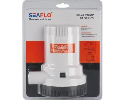 Помпа водооткачивающая трюмная SEAFLO 12V 1500 галлон/час, патрубок 29 мм SFBP1-G1500-01
