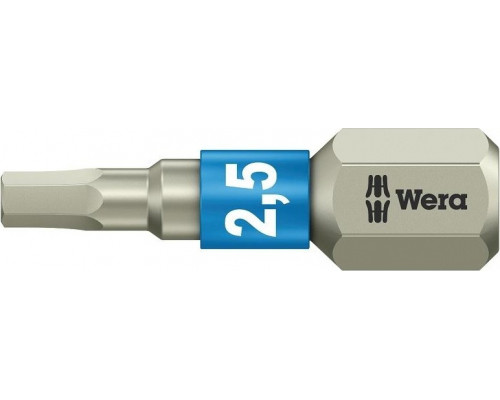 Бита для заворачивания, нержавеющая сталь WERA 3840/1 TS 2,5 мм, 25 мм WE-071072 WE-071072
