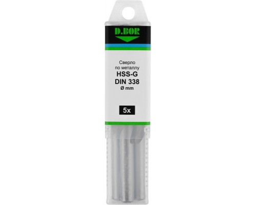 Сверло по металлу D.BOR HSS-G 13.0х101/151 мм шлифованное DIN 338 (5 шт.) D-TD-338-HSS-130-05