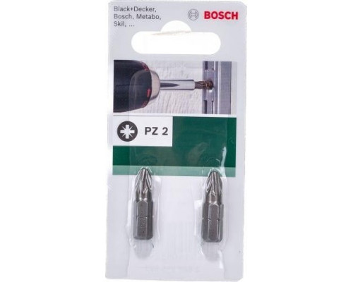 Бита для заворачивания BOSCH 25 ММ PZ2 Extra Hard 2шт xh 2609255923