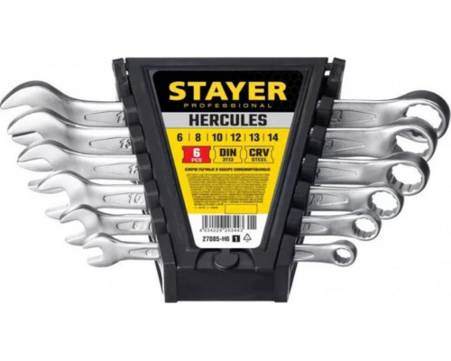 Набор комбинированных гаечных ключей STAYER HERCULES 6-14 мм, 6 предметов