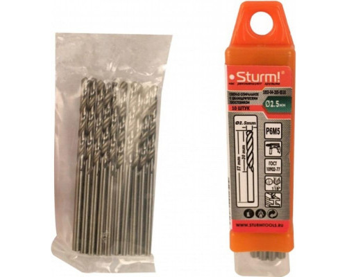 Сверло по металлу Sturm 1055-04-2S5-SS10 2,5х57мм, 10 шт.