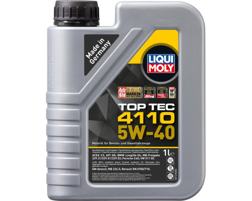 Масло моторное LIQUI MOLY SAE 5W40 Top Tec 4110 1 л 21478 21478