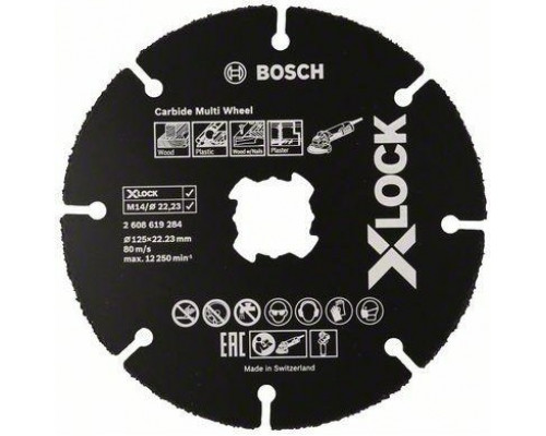 Твердосплавный диск универсальный X-LOCK BOSCH 125х22.2 мм Multi Wheel 2608619284