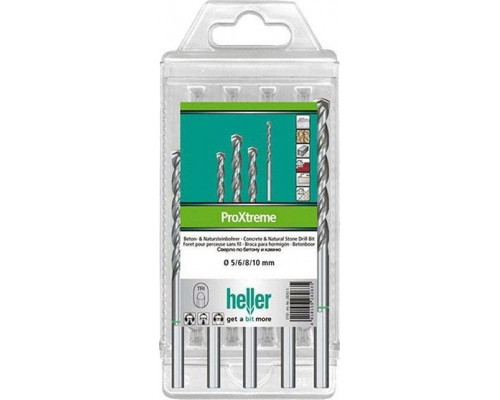 Набор сверл по бетону HELLER и натуральному камню proxtreme, ø 5/6/8/10 (4 пр.) TD28263
