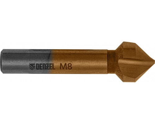 Зенковка по металлу Denzel М8, HSS конусная под цилиндрический хвостовик 72308