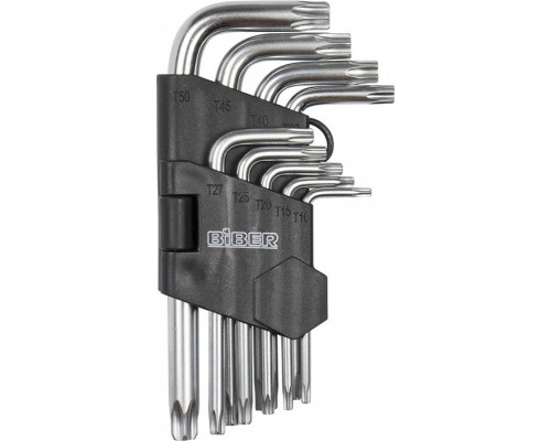 Набор ключей TORX Biber 90506 CrV 1.5-10 мм, 9 штук