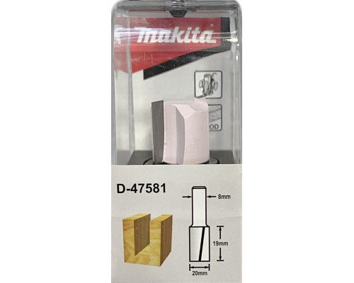 Фреза по дереву MAKITA D-47581 пазовая с 2 режущ. кромками 20x19x8x51x2t