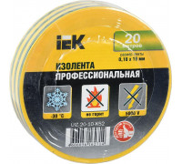 Изолента IEK ПВХ 0.18х19мм желт./зел. (рул. 20м) UIZ-20-10-K52