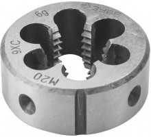 Плашка ЗУБР круглая ручная м20x2.5мм, сталь 9хс 4-28022-20-2.5