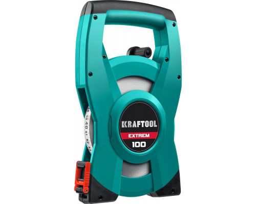 Рулетка геодезическая KRAFTOOL EXTREM 100 м стальная мерная лента 34185-100