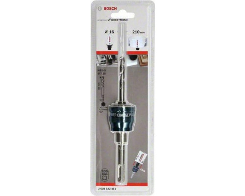 Адаптер для биметаллической коронки BOSCH 7.5х85 мм SDS-plus HSS-G с сверлом 2608522411