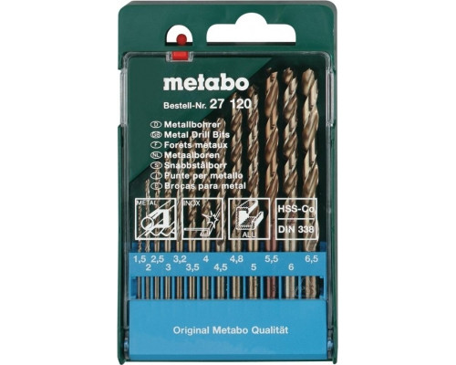 Набор сверл по металлу METABO HSS-Co 13 шт. (1,5-6,5 мм) 627120000 627120000