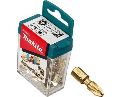 Набор насадок MAKITA B-39534 impact gold pz2, 25 мм, c-form (уп.15шт. в наборе) B-39534