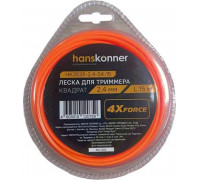 Леска триммерная HANSKONNER HK3535-2.4-S4-15 для d=2.4мм, l=15 м, квадрат