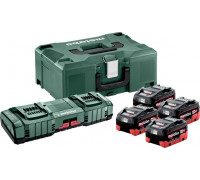 Набор аккумуляторов и зарядное устройство18V METABO 18V Basic-Set 8,0 LiHD 4х8.0 Ач ASC Ultra + Metaloc 685135000