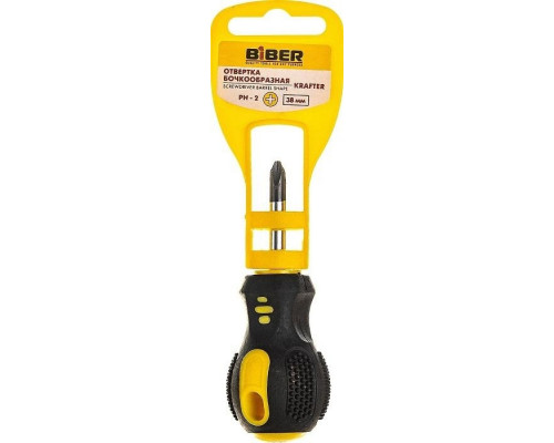 Отвертка крестовая Biber Крафтер 86024 CrV сталь ph 2х38мм (бочка) тов-141916