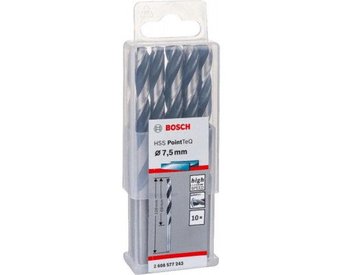 Сверло по металлу BOSCH HSS PointTeQ 7.5 мм 10шт 2608577243