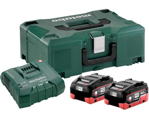 Набор аккумуляторов и зарядное устройство18V METABO 18V Basic-Set 8,0 LiHD 2х8.0 Ач ASC Ultra + Metaloc 685131000