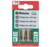 Набор насадок METABO Torsion PH 1/2/3 х25 мм (3шт) 631560000