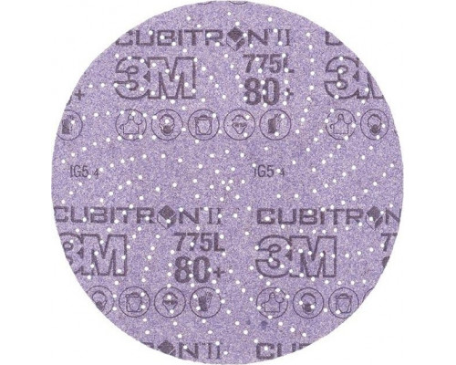 Диск на сетчатой основе 3M Cubitron II Hookit 775L 80+, 150 мм, КлинСэндинг, № 868 (уп.5шт) 7100045072