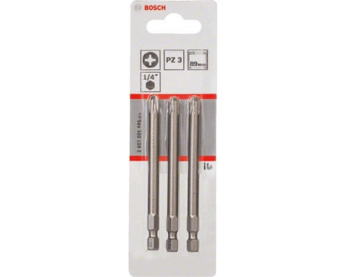 Бита для заворачивания BOSCH Extra Hard 89 мм PZ3 3шт 2607001585