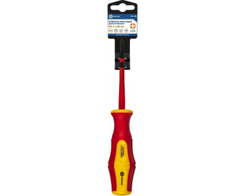 Отвертка крестовая диэлектрическая Кобальт 646-492 ultra grip ph-1х80 мм cr-v, двухкомпонентная рукоя
