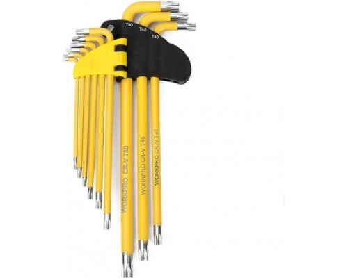 Набор ключей TORX WORKPRO WP222008 T10-T50 длинные 9 шт. в держателе
