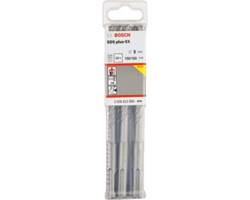 Бур SDS-plus BOSCH 5X 8x100x160 мм 10 шт 2608833899