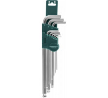 Набор ключей шестигранных JONNESWAY H06SM109S EXTRA LONG с шаром 1,5-10мм, 9 предметов 047096