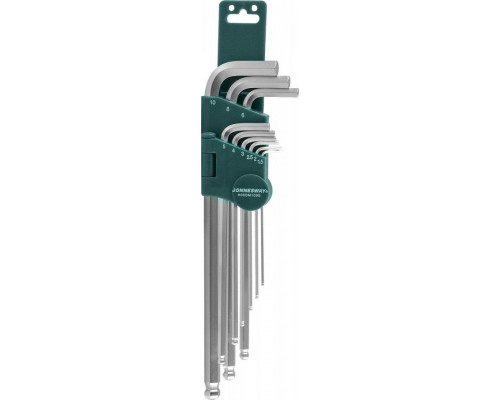Набор ключей шестигранных JONNESWAY H06SM109S EXTRA LONG с шаром 1,5-10 мм, 9 предметов
