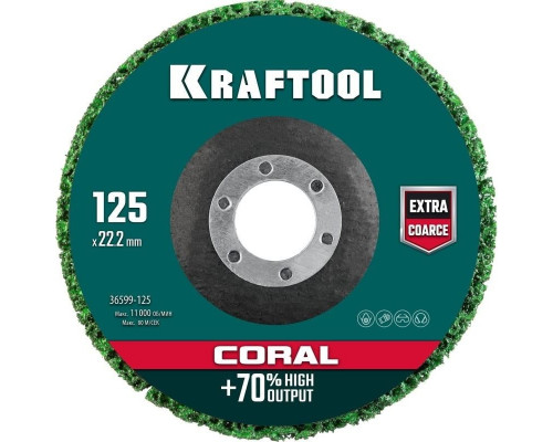 Круг синтетический коралловый KRAFTOOL CORAL 125х22,2мм 36599-125
