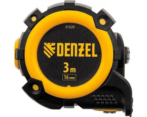 Рулетка DENZEL 3 м × 16 мм, магнитный зацеп, двухсторонняя разметка 31520