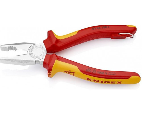 Плоскогубцы диэлектрические KNIPEX 0306180T 1000 V, 180 мм, комбинированные KN-0306180T