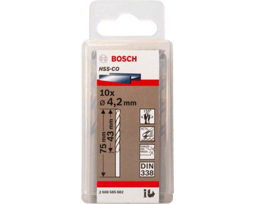 Сверло по металлу BOSCH HSS-CO 4.2 мм 10шт 2608585882